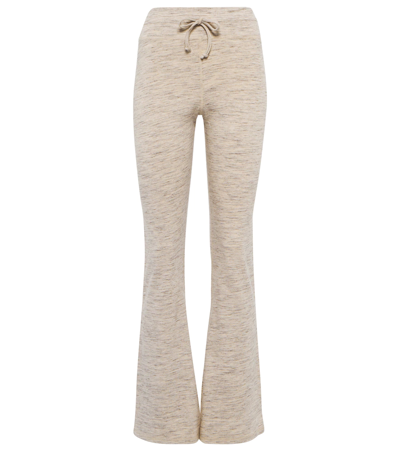 The Upside Lotus Milly Flared Track Pants In Oatmeal