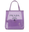 Prada Logo Sequined Tote In Lilium