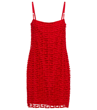 Givenchy 4g Embroidered Mini Shift Dress In Red