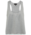 Tom Ford Silk And Cotton Racerback Top In Heather Grey