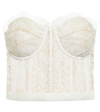 Alexander Mcqueen Floral Lace Corset Top In Ivory