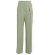 Brunello Cucinelli High-rise Wide-leg Linen-blend Pants In C8707 Thym