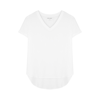 Bella Dahl Rib V Neck Tee In Lilac Gravel In White