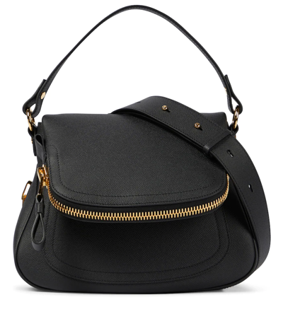 Tom Ford Jennifer Medium Grained Leather Shoulder Bag In Black