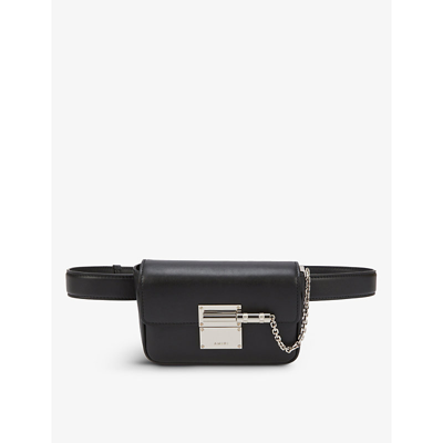 Amiri Mens Black Brand-plaque Zipped Leather Belt Bag