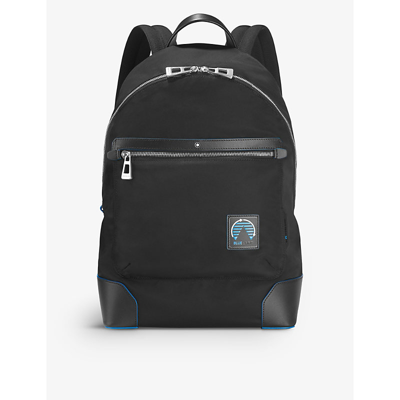 Montblanc Mens Blue Spirit Logo-embellished Recycled-nylon Backpack