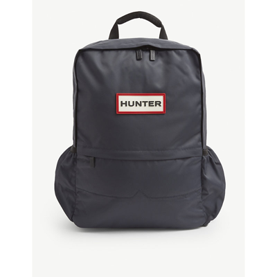 Hunter Womens Navy Original Large Logo-embellished Nylon Backpack
