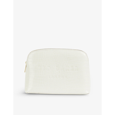 Ted Baker Crocala Faux-leather Make-up Bag In Nude