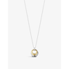 Georg Jensen 18k Yellow Gold & Sterling Silver Curve Circle Pendant Necklace, 17.72 In Silver