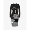 GIVENCHY ABSTRACT-PRINT COTTON-JERSEY AND TULLE MIDI DRESS