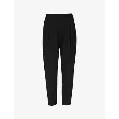 Allsaints Aleida Tri Tapered Mid-rise Stretch-woven Trousers In Black