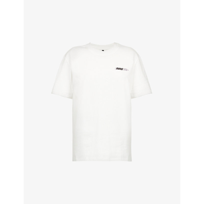 Adanola Womens White/black Logo-print Relaxed-fit Cotton-jersey T-shirt S