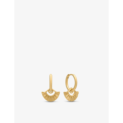 Rachel Jackson Deco Fan 22ct Yellow-gold Plated Sterling Silver Hoop Earrings