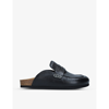 Jw Anderson Black Leather Slip-on Loafers In Black
