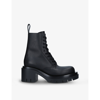 Bottega Veneta Womens Black Lug Lace-up Leather Combat Ankle Boots 3