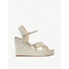 Jimmy Choo Dellena 100 Espadrille Wedges In Champagne/champagne