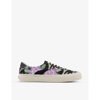 Vans Black And Purple Acer Mesh Ni Low Sneakers In Black Aloha Mesh