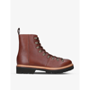 GRENSON MENS TAN BRADY LACE-UP LEATHER ANKLE BOOTS 6