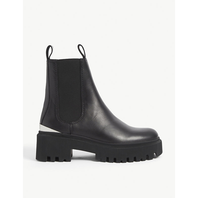 Maje Felsea Leather Chelsea Boots In Noir / Gris | ModeSens
