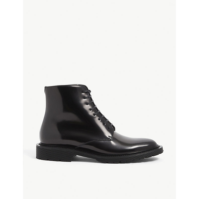 Saint Laurent Army Leather Ankle Boots In Black