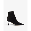 Jimmy Choo Kix 65 Patent Leather-trimmed Suede Ankle Boots In Black/black