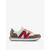 NEW BALANCE NEW BALANCE MEN'S CASABLANCA WHITE BURG X CASABLANCA M237 SUEDE AND MESH TRAINERS,47304773