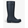 Hunter Original Tall Vulcanised Natural-rubber Wellington Boots In Navy