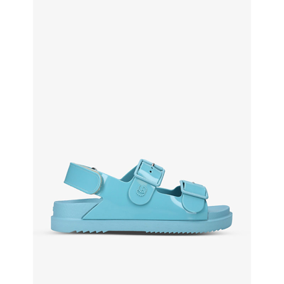 Gucci Kids' Isla Buckled Rubber Sandals 9-12 Years In Blue