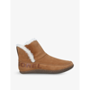 Sorel Nakiska Faux-fur And Suede Slipper Boots In Tan