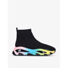 KURT GEIGER KURT GEIGER LONDON WOMEN'S BLACK LETTIE CONTRASTING-INSERT KNITTED SOCK TRAINERS,45723982