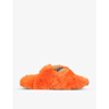Kurt Geiger Womens Orange Junkfort Burger And Fries-embellished Faux-fur Slippers 4