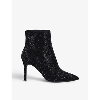 Carvela Lovebird Jewel-embellished Woven Court Shoes In Black