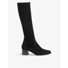 Whistles Womens Black Blair Zipped Suede Knee-high Boots 5 In Black