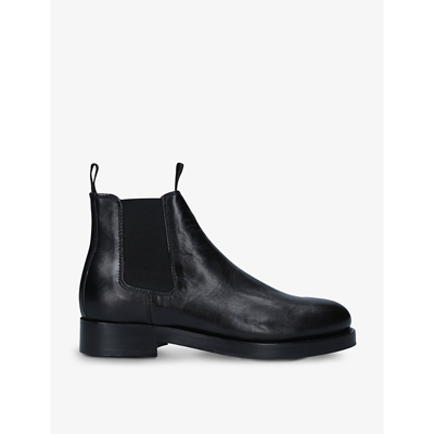 Belstaff Longton Elasticated Leather Chelsea Boots In Black