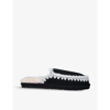 Mou Eskimo Stitching Slipper-mule In Black Suede In Black