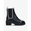 STUART WEITZMAN NORAH FAUX PEARL-EMBELLISHED LEATHER CHELSEA BOOTS