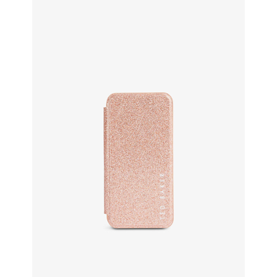 Ted Baker Womens Baby-pink Dianoe Sparkly Glitter Iphone 12/12 Pro Mirror Case