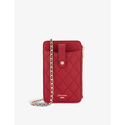 Dune Kimmy Quilted Phone Holder Purse In Red-plain Synthetic