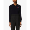 Comme Des Garçons Play Branded V-neck Wool Jumper Xs