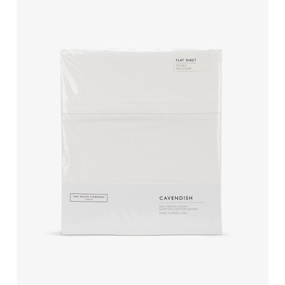 The White Company White Cavendish Cotton Double Flat Sheet 230cm X 275cm Double