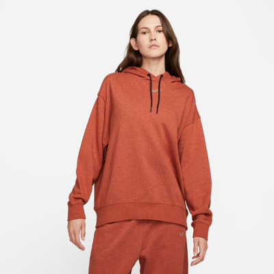 Nike Sportswear Collection Essentials Women's Easy Fleece Hoodie In Burnt Sunrise,heather,white