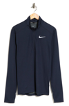 Nike Pacer Dri-fit Half Zip Long Sleeve Running Shirt In 452 Obsidn/refsil