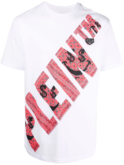 Philipp Plein Graffiti-print Round Neck T-shirt In Weiss