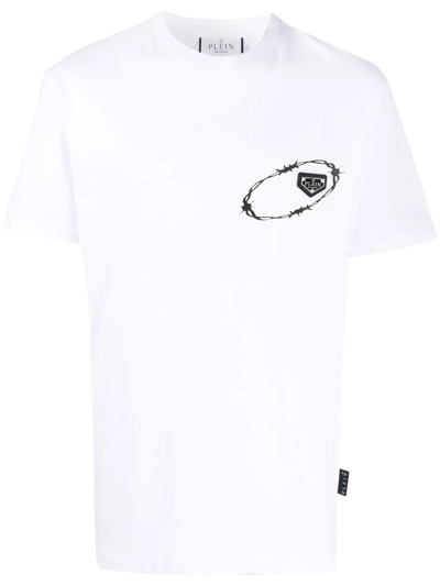 Philipp Plein Round-neck Angel T-shirt In Weiss