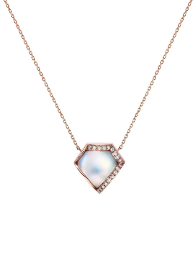 Tasaki 18kt Rose Gold M/g  Faceted Pearl And Diamond Necklace In Pink