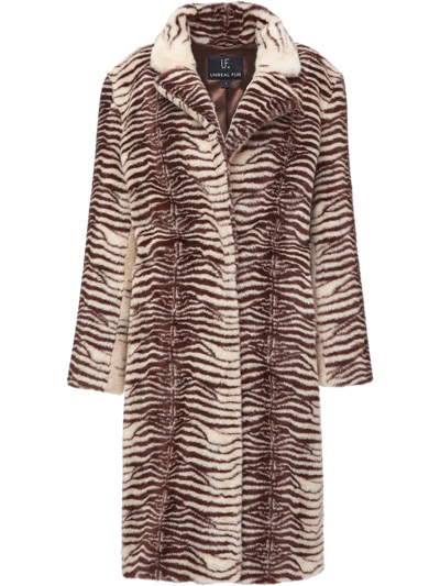 Unreal Fur Savannah Tiger-print Coat In Brown