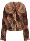 Unreal Fur Casablanca Faux Fur Jacket In Braun