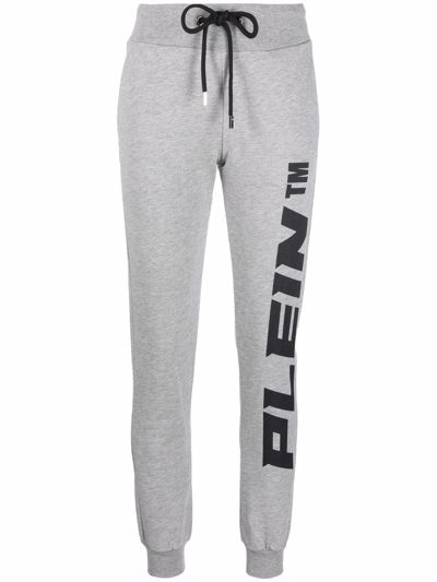 Philipp Plein Logo-print Jersey Joggers In Grey
