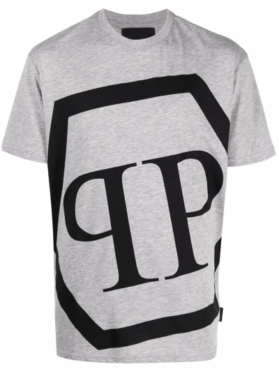 Philipp Plein Logo-print Short-sleeved T-shirt In Grey