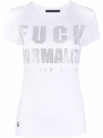 Philipp Plein Crystal-embellished T-shirt In White